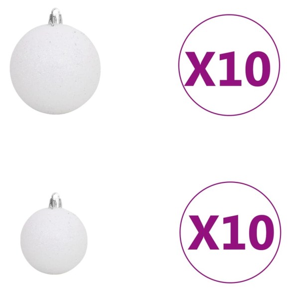 Изкуствена кавказка ела с LED и комплект топки зелена 240 см