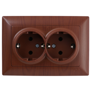 Контакт шуко двоен Visage орех 16 A - GUNSAN - 1