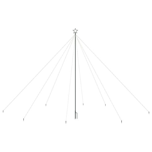 Светеща коледна елха закрито/открито 800 LED студено бяла 5 м