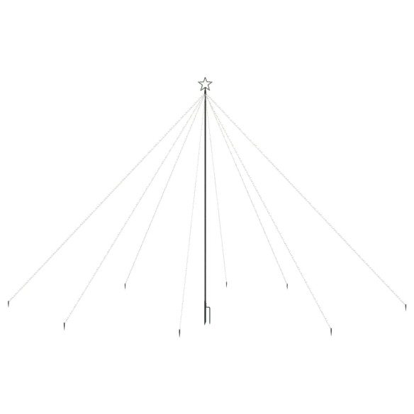 Светеща коледна елха закрито/открито 800 LED студено бяла 5 м