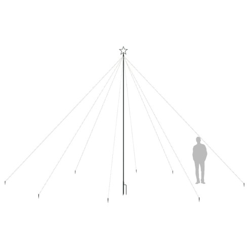 Светеща коледна елха закрито/открито 800 LED студено бяла 5 м