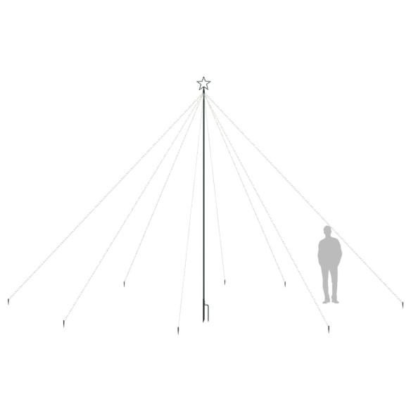 Светеща коледна елха закрито/открито 800 LED студено бяла 5 м