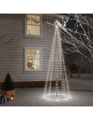 Коледна елха с шип, студено бяло, 310 LED, 300 см