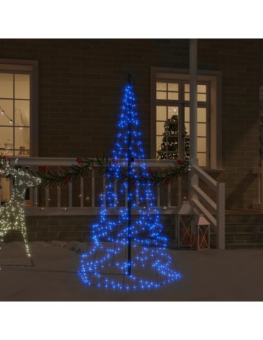Коледна елха на флагщок, синьо, 200 LED, 180 см
