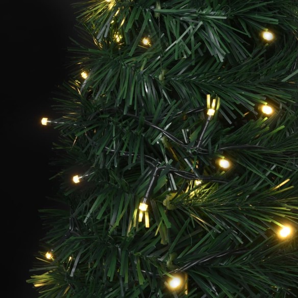 Разгъваема стринг изкуствена коледна елха с LED, зелена, 210 см