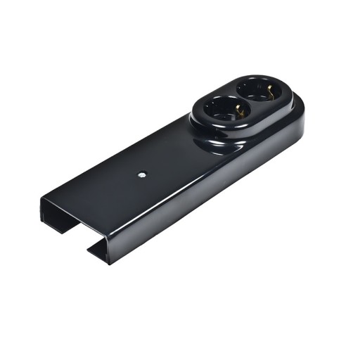 Контакт стенен двоен черен - АТРА - 2