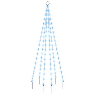 Коледна елха на флагщок, синьо, 108 LED, 180 см 2