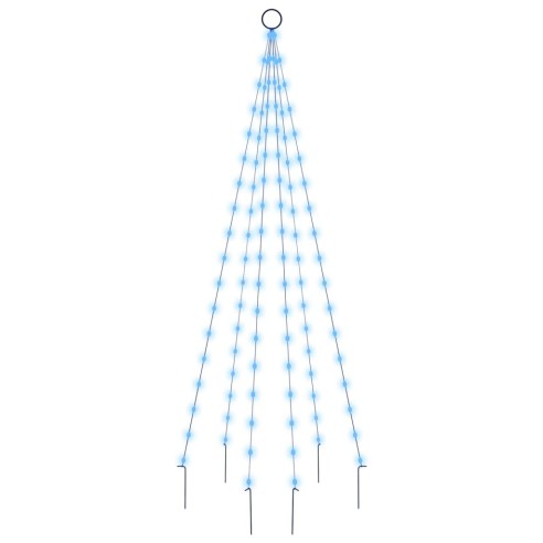 Коледна елха на флагщок, синьо, 108 LED, 180 см