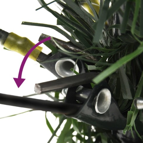 Коледна елха с LED и шишарки, зелена, 150 см, PVC и PE