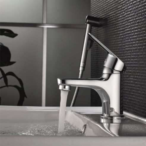 Смесител за умивалник с бидетна слушалка Quadrat INTER CERAMIC