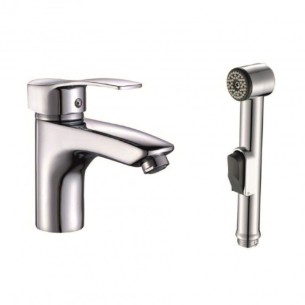 Смесител за умивалник с бидетна слушалка Quadrat INTER CERAMIC