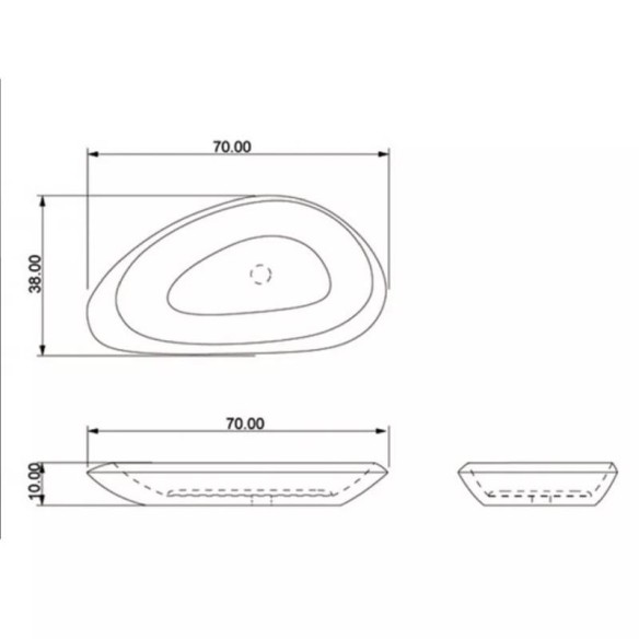 Умивалник от естествен камък 70х38х10см пясък INTER CERAMIC - 2