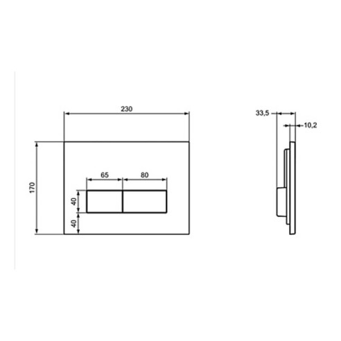 Двоен бутон за структури за вграждане на конзолни тоалетни чинии хром Vidima - 2