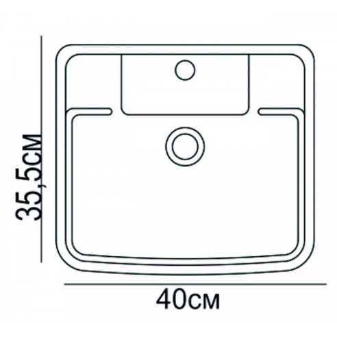 Порцеланов умивалник 40х35.5х17см бял INTER CERAMIC - 2