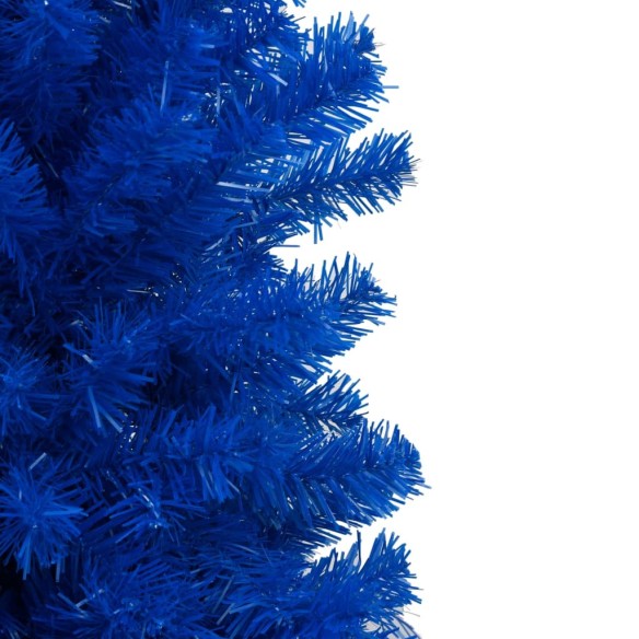 Изкуствена коледна елха с LED и комплект топки синя 210 см PVC