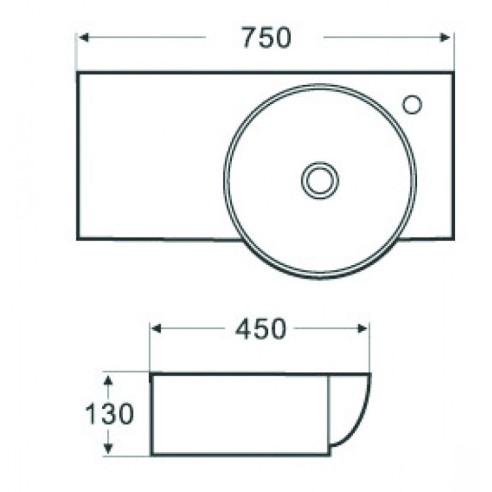 Порцеланов умивалник Алма 75х45х13см бял INTER CERAMIC - 2