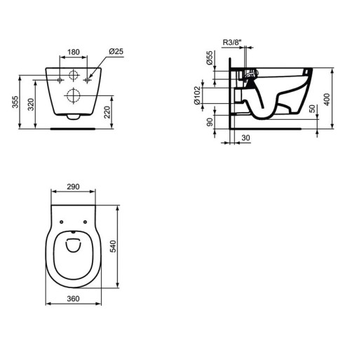 Конзолна тоалетна чиния с бидетна арматура Connect Vidima E772101 - 2