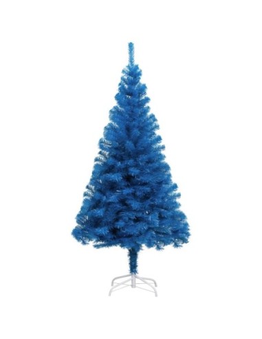 Изкуствена коледна елха със стойка, синя, 120 см, PVC