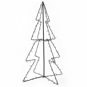 Коледна елха конус, 160 LED, закрито и открито, 78x120 см 2