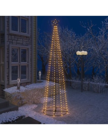 Коледна елха конус, 400 LED топло бяло, декорация, 100x360 см