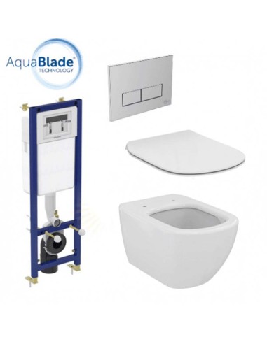 WC комплект за вграждане ултра тънка седалка Tesi Aquablade Vidima - 1