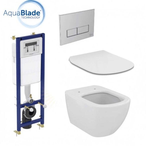 WC комплект за вграждане ултра тънка седалка Tesi Aquablade Vidima - 1
