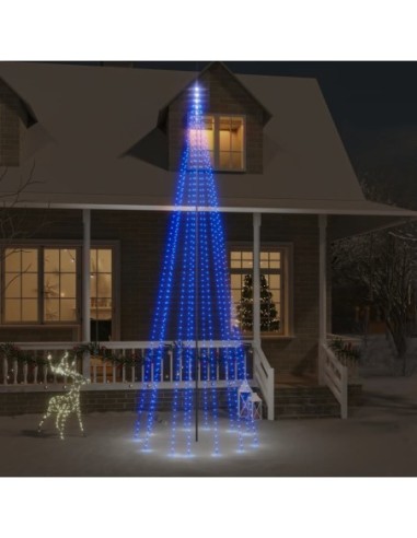 Коледна елха на флагщок, синьо, 732 LED, 500 см