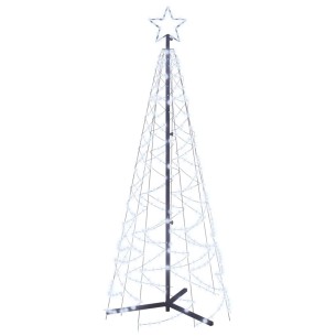 Коледна елха конус, студено бяло, 200 LED, 70x180 см 2