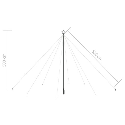 Светеща коледна елха за закрито и открито, 800 LED, синя, 5 м