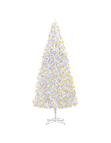 Изкуствена коледна елха с LED 400 см бяла