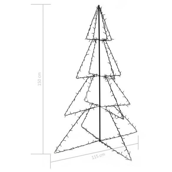 Коледна елха конус, 240 LED, за закрито и открито, 115x150 см