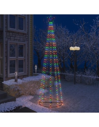 Коледна елха конус, 400 LED пъстри, декорация, 100x360 см