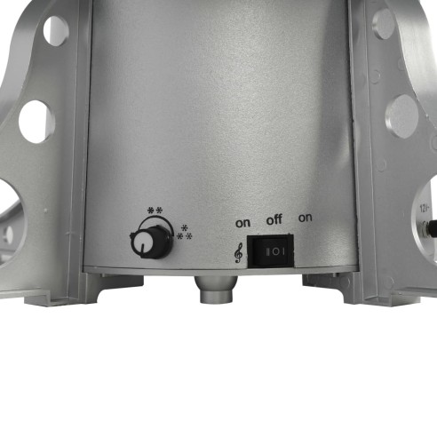 Коледна елха с валящ сняг и основа от чадър, бяла, 140 см