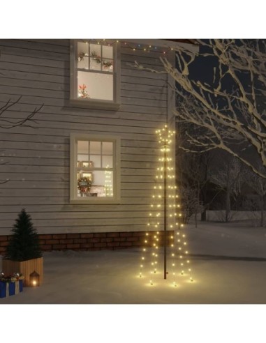 Коледна елха с шип, топло бяло, 108 LED, 180 см