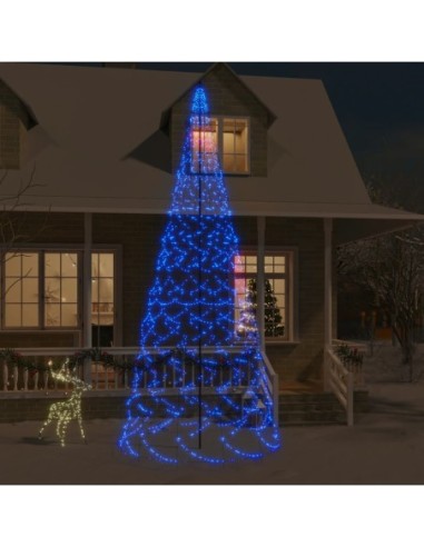 Коледна елха на флагщок, синя, 1400 LED, 500 см