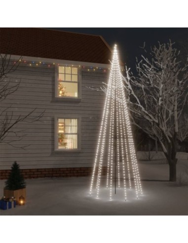 Коледна елха с шип, студено бяло, 732 LED, 500 см