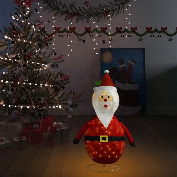 Декоративна фигура на Дядо Коледа с LED, лукс, плат, 90 см