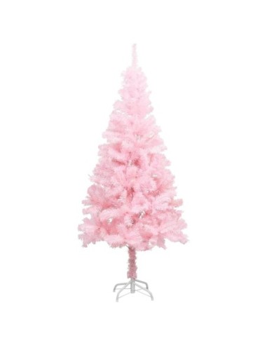 Изкуствена коледна елха със стойка, розова, 240 см, PVC