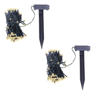 LED соларни гирлянди, 2 бр, топла бяла светлина 2