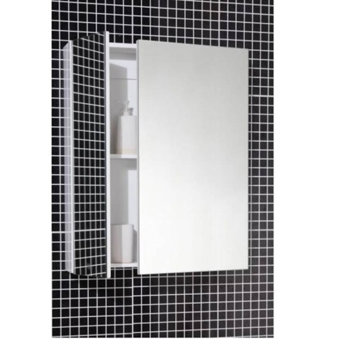 Горен огледален шкаф за баня с LED 65х70см бял INTER CERAMIC - 2