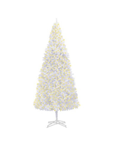 Изкуствена коледна елха с LED лампички, 500 см, бяла