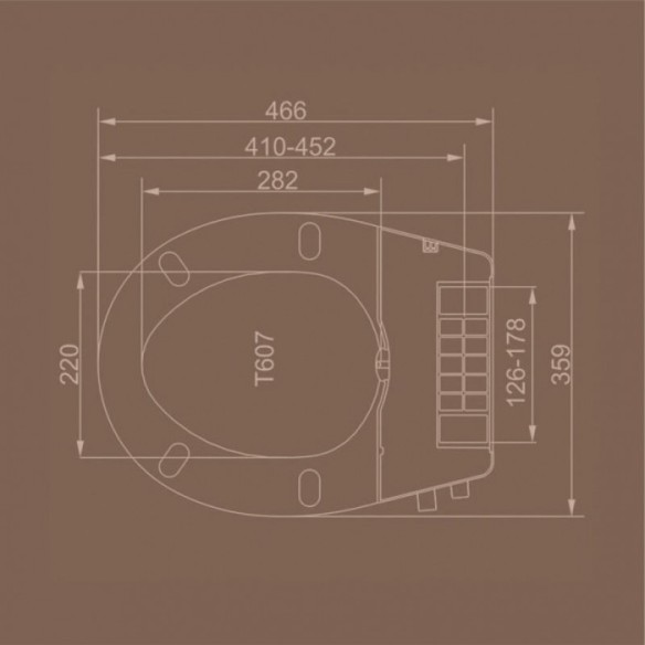 Тоалетна седалка с функция биде 47х36х10см бяла INTER CERAMIC - 3