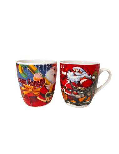 Чаша за кафе с Дядо Коледа, елха и подаръци