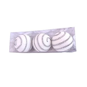 Коледни топки за елха 3 бр. ø8 см ➤ топ цена ➤ dshome.bg