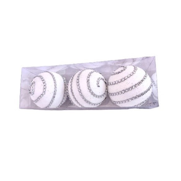 Коледни топки за елха 3 бр. ø8 см ➤ топ цена ➤ dshome.bg