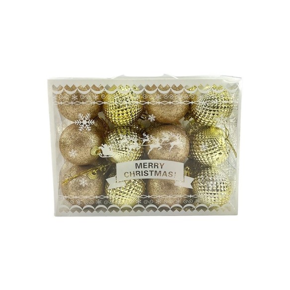 Топки за елха Ø6 см златни 24 бр. ➤ топ цена ➤ dshome.bg