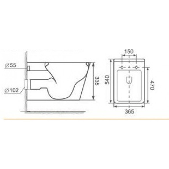 Структура за вграждане Rapid SL GROHE с квадратен бутон + тоалетна чиния ICC 3534 ➤ топ цена ➤ dshome.bg