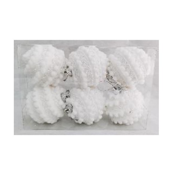 Топки за елха Ø6 см сребърни 6 бр. ➤ топ цена ➤ dshome.bg