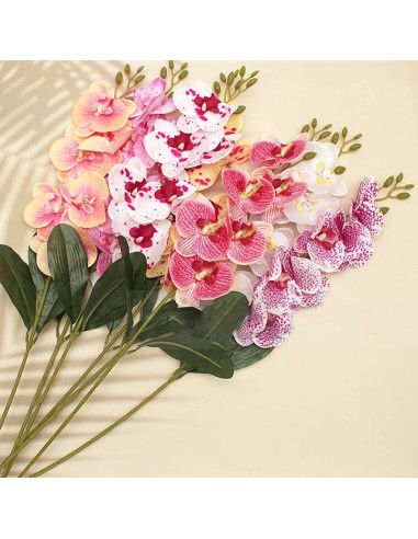 Декоративен стрък Орхидея с 6 цвята 65 см