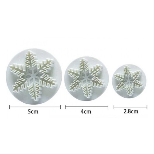 Форми за сладки Снежинки с бутало и печат 3 бр. ➤ топ цена ➤ dshome.bg